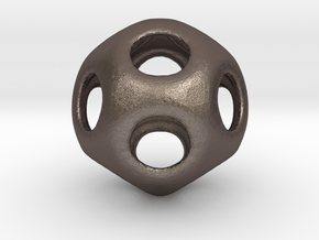 Conway Polyhedron {lseehD} in Polished Bronzed Silver Steel