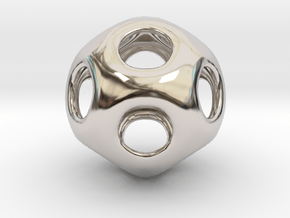 Conway Polyhedron {lseehD} in Rhodium Plated Brass