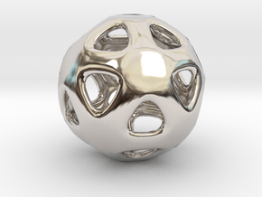 Conway Polyhedron {lseehI} in Rhodium Plated Brass