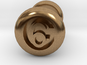 6 Gauge Ear Tunnel Engraved in Natural Brass