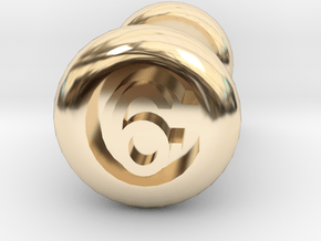 6 Gauge Ear Tunnel Engraved in 14K Yellow Gold