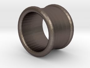 19/32 Inch (15mm) Double Flare Ear Tunnel (single) in Polished Bronzed Silver Steel