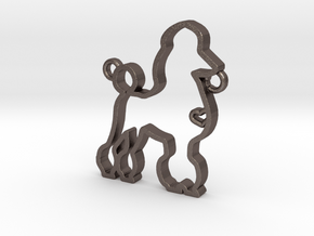 Poodle pendant in Polished Bronzed Silver Steel