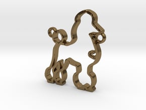 Poodle pendant in Polished Bronze