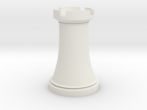 Chess Rook in White Natural Versatile Plastic