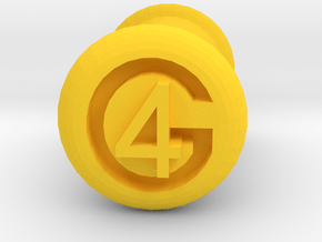 4 Gauge Ear Tunnel Engraved in Yellow Processed Versatile Plastic