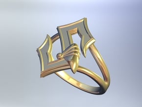 Sabaton Ring (female) in Polished Gold Steel