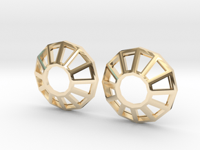 Rhinestone Wireframe Earrings in 14k Gold Plated Brass
