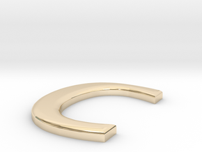 C in 14k Gold Plated Brass