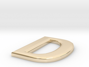 D in 14k Gold Plated Brass