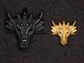 Aegis Dragon Small Pendant in Polished Bronzed Silver Steel