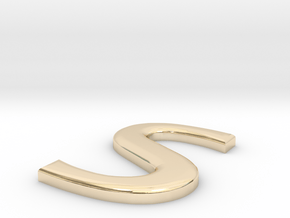 S in 14k Gold Plated Brass