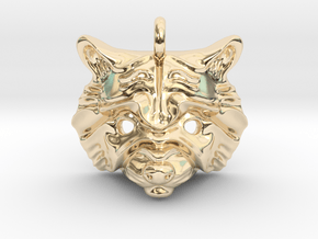 Raccoon Pendant in 14k Gold Plated Brass