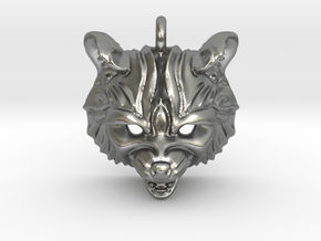 Raccoon (angry) Pendant in Natural Silver