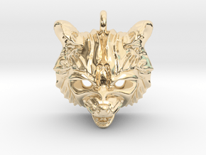 Raccoon (angry) Pendant in 14K Yellow Gold