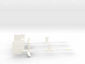 1/144 Props SET Supports And Rudders in White Processed Versatile Plastic