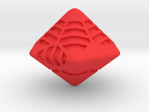 Stripes D12 (hexagonal bipyramid version) in Red Processed Versatile Plastic