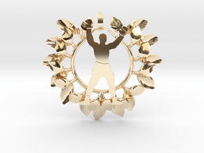 ALI in flowers- Pendant in 14k Gold Plated Brass