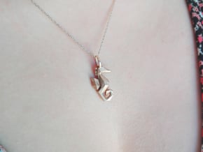 Seahorse low poly pendant in Natural Bronze