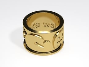Pac-man inspired Ring Size 10 in Natural Brass