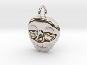 Skull Necklace/Earring pendant in Rhodium Plated Brass
