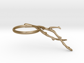 Branch Ring in Polished Gold Steel: 8 / 56.75
