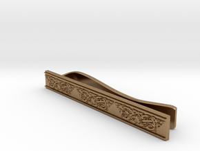Celtic Wolf Tie Bar in Natural Brass