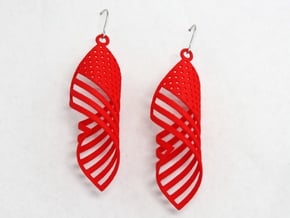 American Flag Swirl Earrings in Red Processed Versatile Plastic