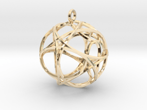 Hexagon Pendant in 14k Gold Plated Brass