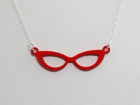 Cateye Glasses Necklace in Red Processed Versatile Plastic