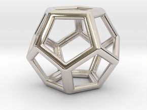 Dodecahedron LG in Rhodium Plated Brass