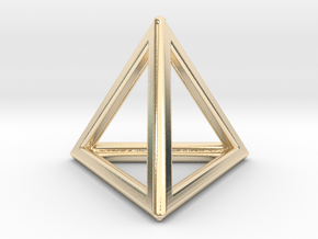 Tetrahedron LG in 14k Gold Plated Brass