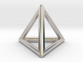 Tetrahedron LG in Rhodium Plated Brass