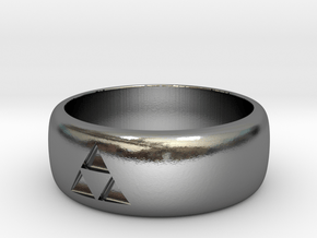 legend of zelda  triforce ring in Polished Silver