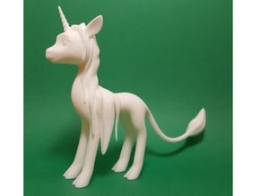Unicorn Figure in White Processed Versatile Plastic