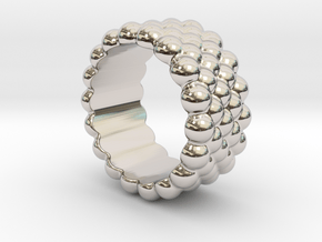 Bubbles Round Ring 19 – Italian Size 19 in Platinum