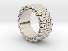 Bubbles Round Ring 20 – Italian Size 20 in Platinum