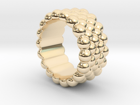 Bubbles Round Ring 21 – Italian Size 21 in 14K Yellow Gold