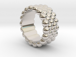 Bubbles Round Ring 21 – Italian Size 21 in Platinum