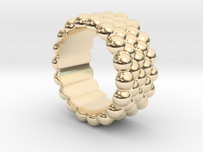Bubbles Round Ring 22 – Italian Size 22 in 14K Yellow Gold