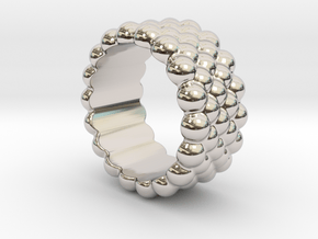 Bubbles Round Ring 22 – Italian Size 22 in Platinum