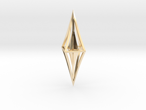 Diamond Pendant in 14k Gold Plated Brass