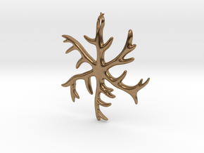 Antler Pendant 2 inches in Natural Brass