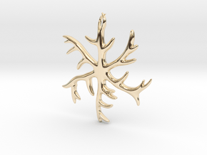 Antler Pendant 2 inches in 14k Gold Plated Brass