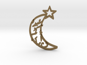 Crescent- pendant in Polished Bronze
