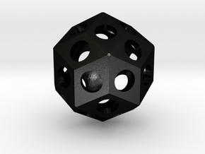 Rhombic Triacontahedron in Matte Black Steel