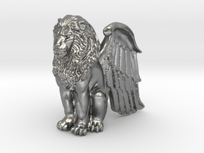 Winged Lion 25mm in Natural Silver