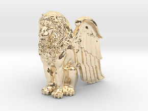 Winged Lion 25mm in 14k Gold Plated Brass