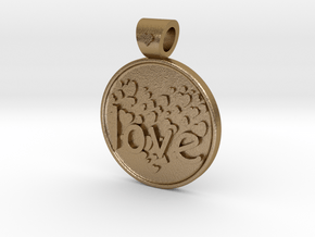 Love is Forever, pendant in Polished Gold Steel