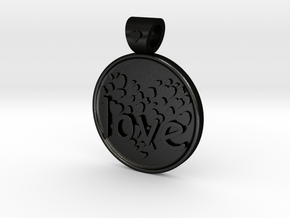 Love is Forever, pendant in Matte Black Steel